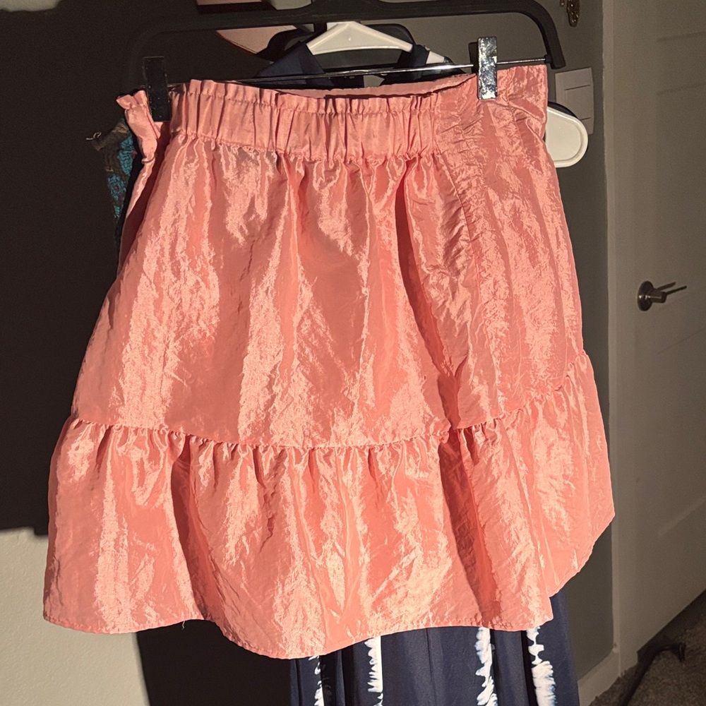 Topshop Coral A-Line Tiered Skirt